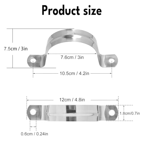 100 PCS 3 Inch Stainless Steel Rigid Pipe Strap, M75 Conduit Clamps, U Bracket Mounting Clamps with Two Hole, U Tube Pipe Clamp for Chemical Industry, Commercial - size: 100 PCS 3 Inch