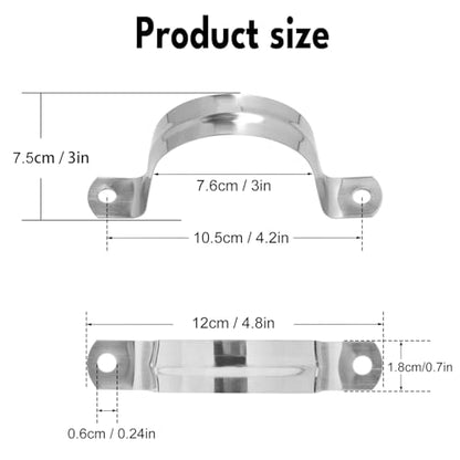 100 PCS 3 Inch Stainless Steel Rigid Pipe Strap, M75 Conduit Clamps, U Bracket Mounting Clamps with Two Hole, U Tube Pipe Clamp for Chemical Industry, Commercial - size: 100 PCS 3 Inch