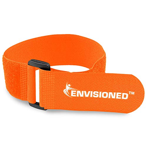 Reusable Cinch Straps 2" x 100" - 2 Pack - Hook and Loop Straps (Neon Orange) - color: Orange, size: 2" x 100"