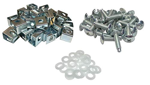 RackGold® Zinc 10-32 Cage Nut & Screws w/Washers 25-Pack - USA Made