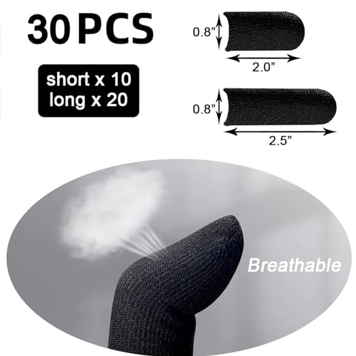 HALLEAST 30 Pieces Finger Sleeves for Bowling, Disposable Bowling Thumb Sleeves Anti-Sweat Breathable Protector Seamless Lightweight Anti-Skid Glove for Right Hand & Left Hand - size: Large