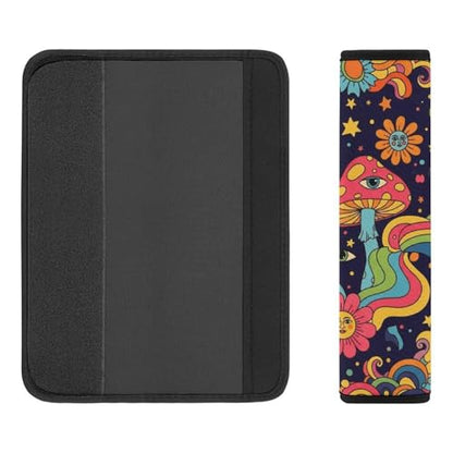 2PCS Breathable Seat Belt Cover for Adults and Children, Most Cars, Flower Trippy Flowers Eye Shoulder Harness Cover, Shock Absorption - color: Pattern 808
