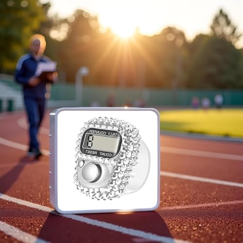 Electronic Tally Counter with Display, Resettable Portable Electronic Finger Counter for Golf, Track and Field, Lap Counting - color: Silver