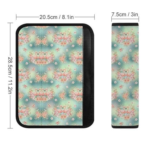 Soft Padded Car Seat Belt Pad for Elderly Support, Stroller Pushchair High Chair, 2 Pack Flamingo Animal Floral Shoulder Harness Cover Anti-Slip Pad - color: Pattern 689
