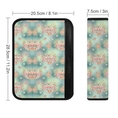 Soft Padded Car Seat Belt Pad for Elderly Support, Stroller Pushchair High Chair, 2 Pack Flamingo Animal Floral Shoulder Harness Cover Anti-Slip Pad - color: Pattern 689