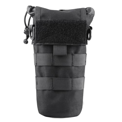 Azarxis Molle Pouches, Tactical Compact EDC Small Utility Pouch Waist Bags Sundries Storage Admin Organize Gear Gadget for Military Backpack - color: #09 Black - Water Bottle Pouch