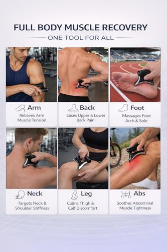Heated Muscle Scraper Tool, Fascia Release Full Body Contouring Machine, Muscle Scraper Tool Features Modes: Vibration, Heat Therapy and Microcurrent, Fascia Instant Muscle Relaxation Soreness Relief - color: Black