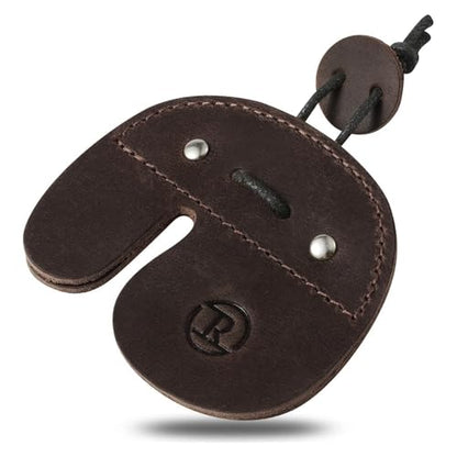 Ringsun Leather Archery Finger Tabs,Handmade Archery Finger Guard for Shooting Practice Gear, Recurve Bow Fingers Tab - color: Red Brown