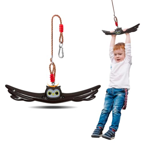 Ninja Twist Swing-360 Degree Handle Rotation Promotes Sensory Development, Arm Strength,Swingset Accessories Outdoor-Swing Spins Set (Brown) - color: Brown