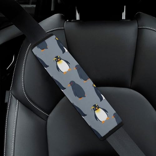 2PCS Watercolor Penguin Grey Car Seat Belt Pad Universal Soft and Comfortable Harness Pads Strap for Kids, Car Seats Pushchair Strollers High Chair Pushchair - color: Pattern 1159