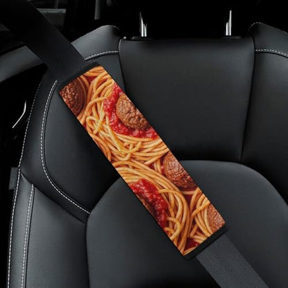 2 Pack Tomato Spaghetti Italian Pasta Food Seat Belt Cover Universal Fit Shoulder Protector for Adults and Children, Most Cars, Comfortable Driving - color: Pattern 258
