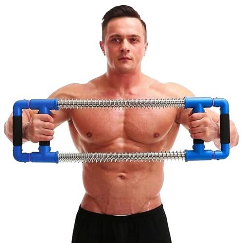 GoFitness Push Down Bar, Chest Exerciser at Home Workout Equipment | Upper Body Strength Trainer for Chest, Arm, Shoulder, Back and Abs, Home Fitness Equipment - color: Blue, size: 110LBS - Men - Very Strong