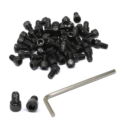 iexcell 50 Pcs 1/4-20 x 3/8" Alloy Steel 12.9 Grade Hex Socket Head Cap Screws Bolts Kit, Black Oxide Finish - size: 1/4-20 x 3/8"