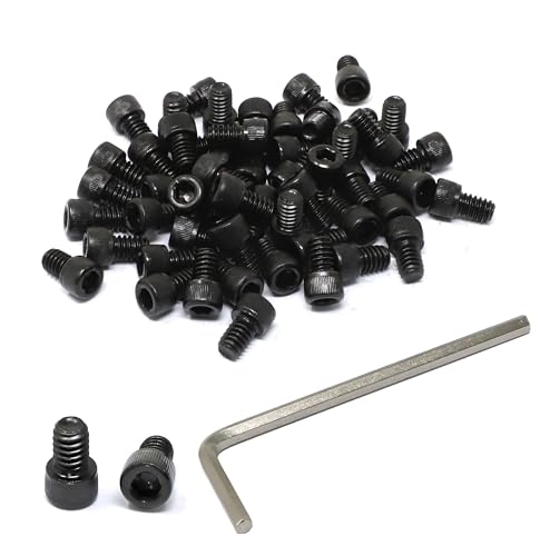 iexcell 50 Pcs 1/4-20 x 3/8" Alloy Steel 12.9 Grade Hex Socket Head Cap Screws Bolts Kit, Black Oxide Finish - size: 1/4-20 x 3/8"