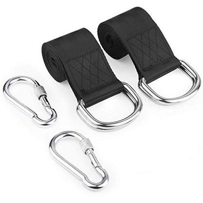 Tree Swing Straps, 2 PCS Hanging Kit 5ft Straps Holds 2200 lbs with 2 Safer Lock Snaps Perfect for Swing Seat, Plank, Hammock - color: 150cm straps with Carabiner