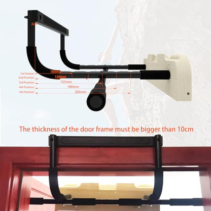 Hangboard Rock Climbing Hangboard with Door Way Pull Up Bar; Including Jugs, Pinches, Pockets, Edges and Slopes for Rock Climbing Training