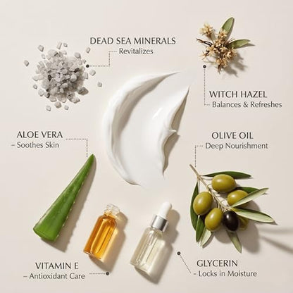 Jericho Cosmetics Hand Cream – Moisturizing & Nourishing with Aloe, Olive Oil & Dead Sea Salts – Hydrating Formula with Witch Hazel & Vitamin E – Non-Greasy, 3.4 oz - 2 Pack - style: 2 Pack