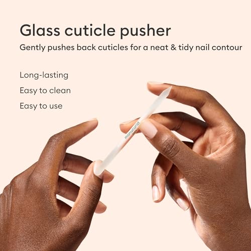 Manucurist Glass Nail File Buffer & Cuticle Pusher Manicure Tool Set | Glass Nail Care Set with Reusable Nail File, Buffer and Cuticle Pusher for Professional Manicures at Home