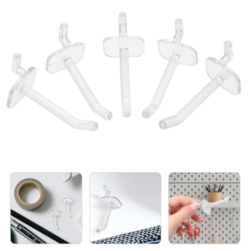 Ipetboom 50pcs Plastic Pegboard Hooks 5cm Small Peg Hooks for Garage Wall Organizer Tool Hanging Board and Workshop Storage