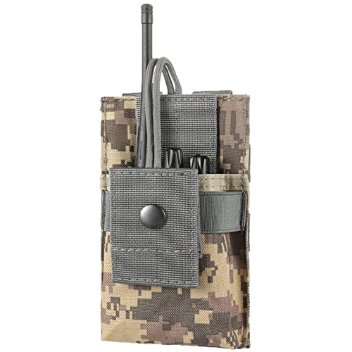 FRTKK Tactical Radio Holder Radio Holster Molle Radio Pouch Universal Radio Case Military Heavy Duty Radio Bag for Police Firefighter Two Ways Walkie Talkies Vest (ACU-large) - color: ACU-large