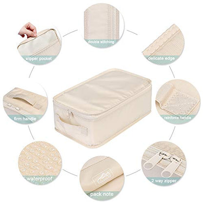 JJ POWER Travel Shoe Bags, Foldable Waterproof Shoe Pouches Organizer-Double Layer (2 Pink Shoe Bags) - color: Pink, size: 2 Packs