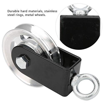 Stainless Steel Fitness Equipment Pulley Bracket with Mute Hanging Wheel for Rope Training and DIY Lifting Systems