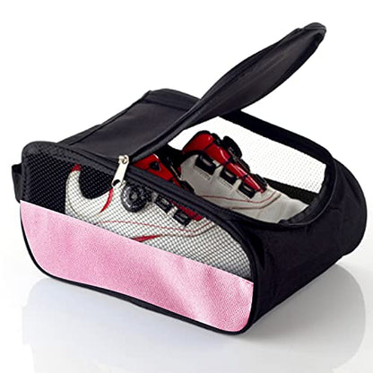 Golf Shoe Bag, Golf Shoes Bags Men/Women Outdoor Zippered Carrier Bags with Ventilation Sport Shoes Bag Travel Shoe Bags (Light Pink) - color: Light Pink