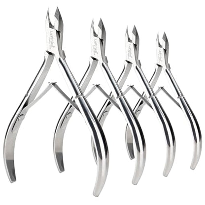 4 Packs Upgraded Cuticle Trimmer kit, 5mm Jaw | Upgraded Blades and Springs, Sharp and Labor-saving Dead Skin Clipper Tool for Women and Men - color: Silver