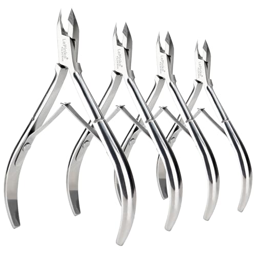4 Packs Upgraded Cuticle Trimmer kit, 5mm Jaw | Upgraded Blades and Springs, Sharp and Labor-saving Dead Skin Clipper Tool for Women and Men - color: Silver