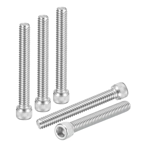 DTGN 1/4"-20x1-1/4 Socket Head Cap Screws Bolts - 50Pack - Good for Road Bicycle, Mountain Bike, Auto, Motorcycle - 304 Stainless Steel Hex Head Metric Screws - Silver - size: 1/4"-20x1-1/4"