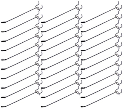 Bamboo's Grocery LoKii 30 Pack 6 Inch Silver Pegboard Hooks, 1/4" Heavy Duty Peg Board Shelving Hooks Organizer Accessories, Peg Board Tool Hangers - size: 6 Inch 30 Pack