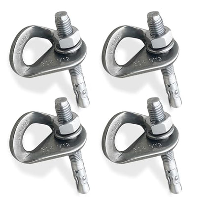 4 Pcs 304 Stainless Steel Climbing Anchor Bolt 1/2" | 30KN Rock Climbing Bolt Hanger, Climb Fastening Bolt Safe Fixed Point, Rock Climbing Holds