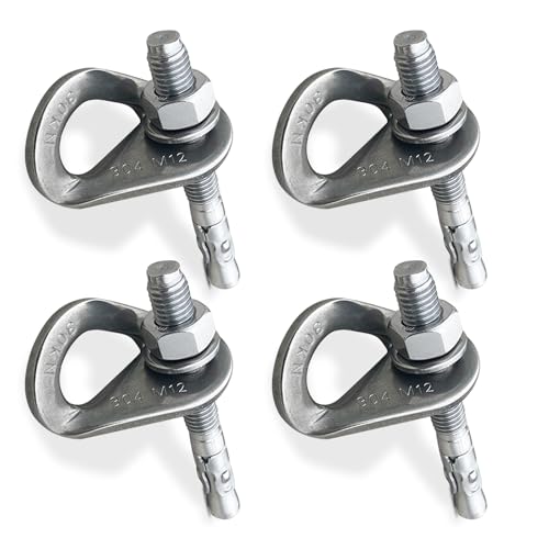 4 Pcs 304 Stainless Steel Climbing Anchor Bolt 1/2" | 30KN Rock Climbing Bolt Hanger, Climb Fastening Bolt Safe Fixed Point, Rock Climbing Holds