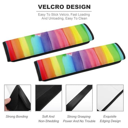 Universal Fit LGBTQ Colorful Rainbow Seat Belt Shoulder Pad for Adult Use, Most Cars, 1 Pair Harness Pads Strap Anti-Slip Pad - color: Pattern 53