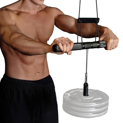 GD Hanging Wrist Roller Forearm Strengthener Grip Strength Trainer | Arm blaster, Forearm workout Machine, hand strengthening devices exerciser, arm wrestling training equipment, Hand Gripper - color: Hanging Wrist Roller Premium(Rope : Black)
