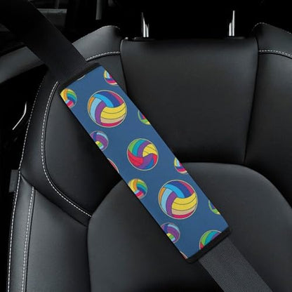 Universal Fit Seat Belt Cover for Adult Use, Stroller Pushchair High Chair, 2PCS Volleyball Ball Sport Harness Pads Strap Shock Absorption - color: Pattern 356