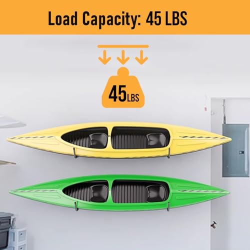 HOME MASTER HARDWARE Heavy Duty 11" Jumbo Garage Wall Hooks 4 Pack – 45 LB Kayak Storage Rack, Wall Mount for Canoe, Bicycle, Ladder & Large Gear - size: 15 in
