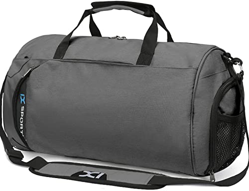 INOXTO Small Sports Gym Bag，Travel Duffel Bag with Dry Wet Pocket and Shoes Compartment for Women and Men，35L Waterproof Weekender Fitness bag For Swim Sports Travel Working Out (dark grey 2) - color: dark grey 2