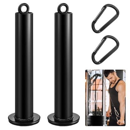 Lasnten 2 Set Weight Loading Pin Fit 2 Inch Standard Weight Plate Heavy Duty Loading Pin with Carabiner for Cable Pulley LAT Pulldown System Home Gym Strength Training Equipment(Diameter 1.9 Inch) - size: 1.9'' D X 12.6'' H