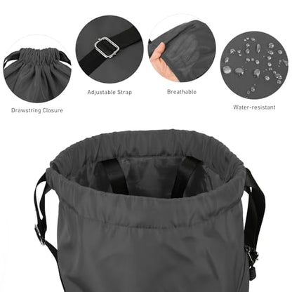 Valleycomfy Waterproof Drawstring Gym Backpack Bag for Men&Women Dark Grey | Sports Gym Bag with Side Pocket - color: A-dark Grey