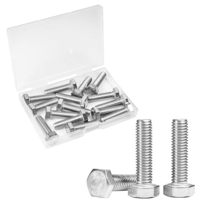 15 Pcs M8 Hex Bolts M8-1.25 x 30mm Hex Head Screw Bolt 304 Stainless Steel M8-1.25mm Hexagon Bolts Hex Head Screws, Metric Machine Fully Thread, Bright Finish - size: M8-1.25 x 30mm