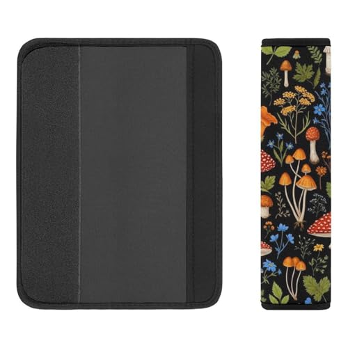 1 Pair Universal Soft and Comfortable Car Seat Belt Pad for Girls and Boys, Most Cars, Mushroom Black Harness Pads Strap, Neck and Shoulder Support - color: Pattern 629