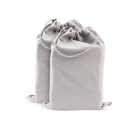 LFH Cotton Rich Shoe Storage Bags with Drawstring, Dustproof Breathable Reusable Organizer, Perfect For Travel, Dorm, Hotel, College, Gym, Easy to Carry, Machine Washable 12"x17" (Pack of 2) - Grey - color: Grey, size: 12"x17" (Pack of 2)