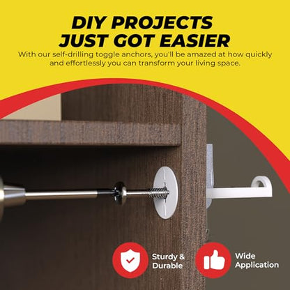 Heavy Duty Drywall Anchors and Screws Kit Including Toggle Anchors & Screws Durable Zinc Plastic Self Drilling Drywall Anchors for Hanging Pictures & More - style: 10 Pack
