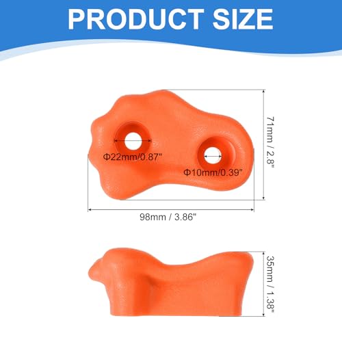 PATIKIL Climbing Rock Wall Grips Play Set Climber Attachments with Double Hole - color: Orange Red, size: B-Small