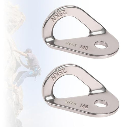 Climbing Bolt Hanger - Stainless Steel Rock Climbing Anchor Bolt Outdoor Gear Rescue Hammock Installation, Fits for Bolt, 2PCS - size: 25KN, style: M8