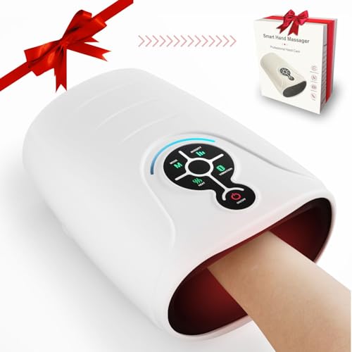 AERLANG Hand Massager,Mothers Day Gifts for Mom Her Birthday Gifts for Women Mom Hand Massage Machine with Heat and Compression Cordless Electric Hand Massager for Arthritis and Carpal Tunnel - color: White