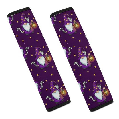 2PCS Cartoon Sleepy Gnome Purple Seat Belt Shoulder Pad Soft Padded Harness Pads Strap for Adults and Children, All Vehicles, Anti-Slip Pad - color: Pattern 343