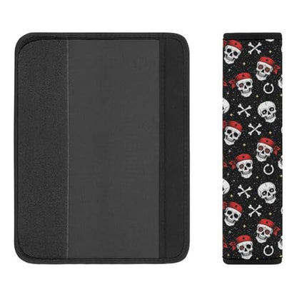 Universal Fit Seat Belt Shoulder Pad for Kids, Car Seats Pushchair Strollers High Chair Pushchair, 1 Pair Pirate Skulls Black Automotive Seat Belt Protector - color: Pattern 1251