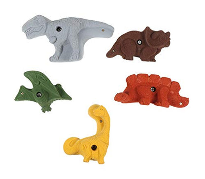 Atomik Rock Climbing Holds Set of 5 XL Dinosaur Shapes in Assorted Earth Tones
